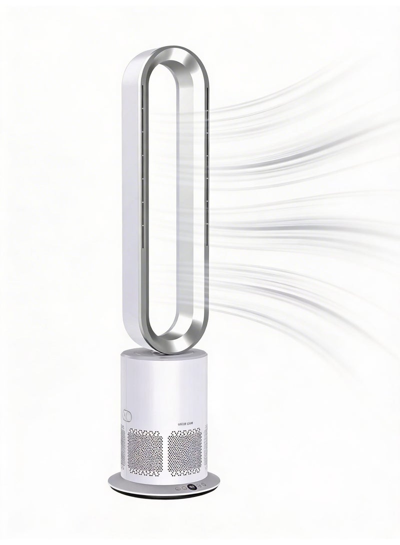 جرين ليون مبرد هواء محمول مع تنقية الهواء، تحكم عن بُعد، زر لمس، مؤقت من 1 إلى 9 ساعات، محرك بدون شفرات وآمن بدون فرش، اهتزاز 80°، مبرد هواء قابل للشحن مع 10 مستويات سرعة وضوضاء منخفضة - أبيض - Image 1